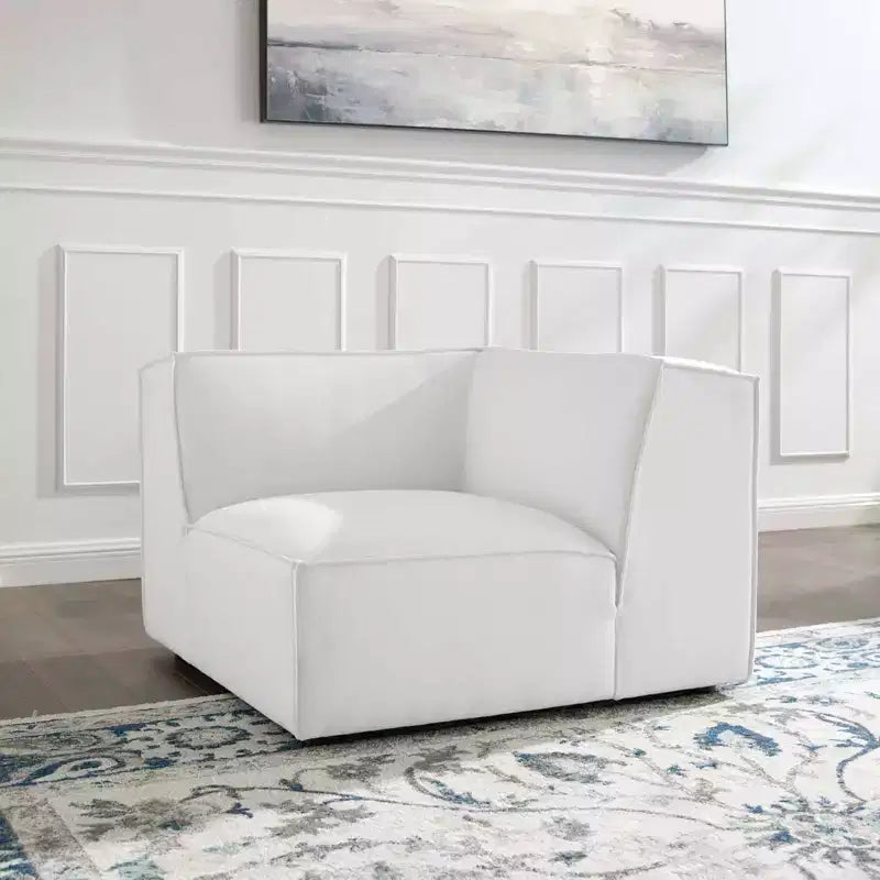Banc moderne en cuir véritable avec piètement en métal en forme de X