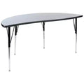 Table d'activités collaborative laminée thermique flexible demi-cercle vague 60 po - Pieds réglables en hauteur standard