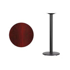 Dessus de table laminé rond de 24 po avec base de table hauteur bar ronde de 18 po