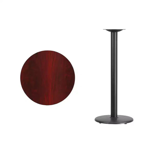 Dessus de table laminé rond de 24 po avec base de table hauteur bar ronde de 18 po