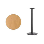 Dessus de table laminé rond de 24 po avec base de table hauteur bar ronde de 18 po