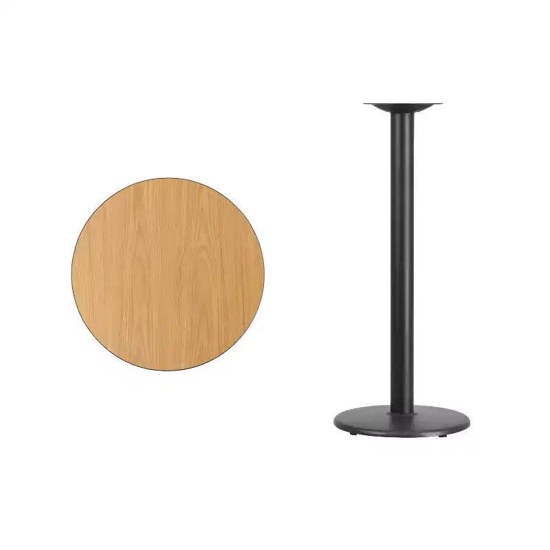Dessus de table laminé rond de 24 po avec base de table hauteur bar ronde de 18 po