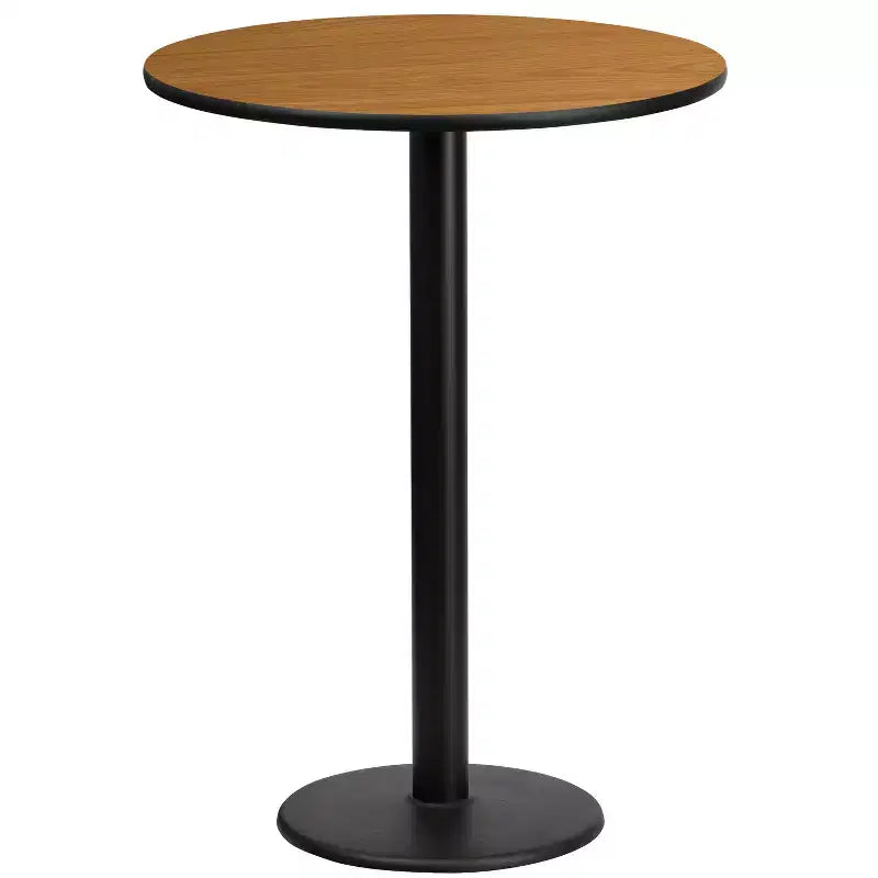 Dessus de table laminé rond de 24 po avec base de table hauteur bar ronde de 18 po