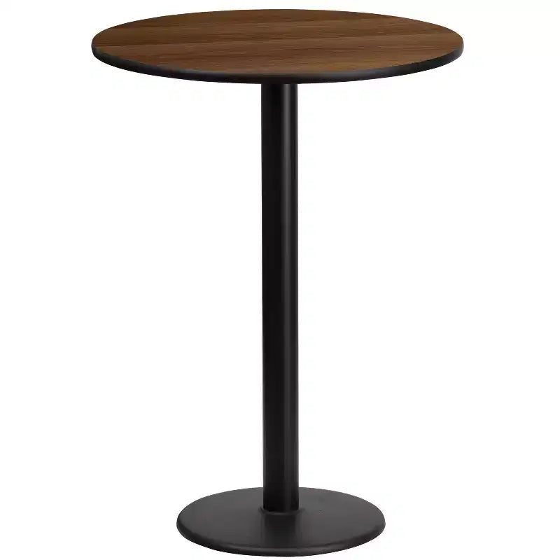 Dessus de table laminé rond de 24 po avec base de table hauteur bar ronde de 18 po