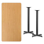 Table de bar rectangulaire en stratifié 30x60 avec bases 22x22