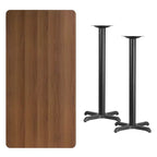 Table de bar rectangulaire en stratifié 30x60 avec bases 22x22