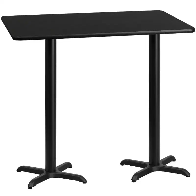Table de bar rectangulaire en stratifié 30x60 avec bases 22x22