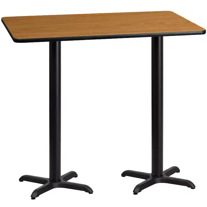 Table de bar rectangulaire en stratifié 30x60 avec bases 22x22