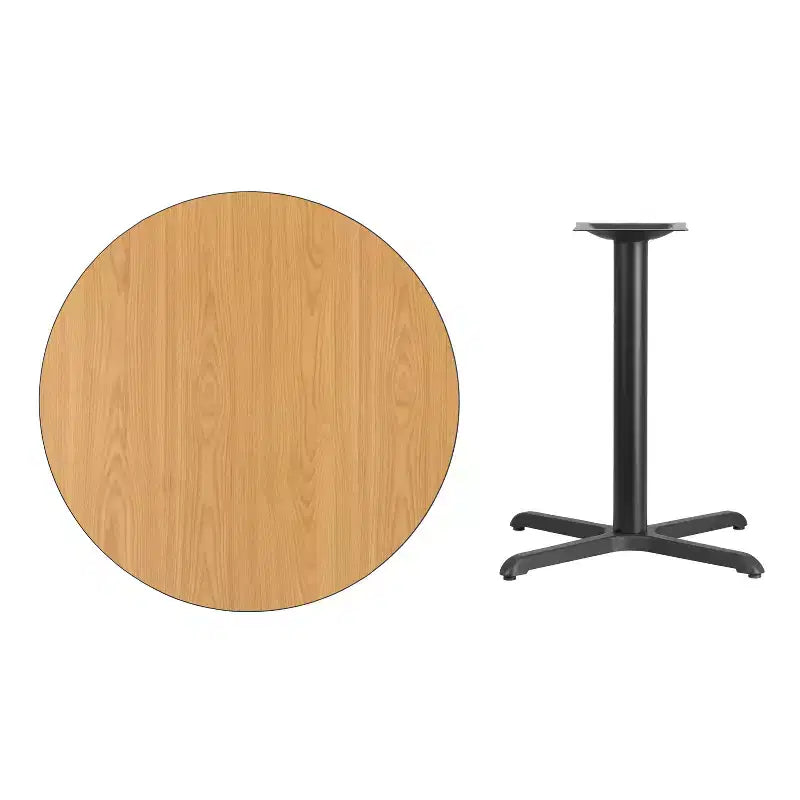 Plateau de table stratifié rond de 36 pouces avec piètement de table de 30x30 pouces