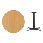 Plateau de table stratifié rond de 36 pouces avec piètement de table de 30x30 pouces