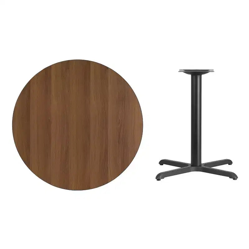 Plateau de table stratifié rond de 36 pouces avec piètement de table de 30x30 pouces