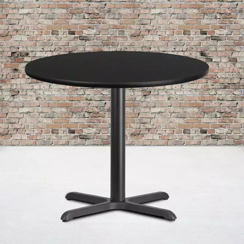Plateau de table stratifié rond de 36 pouces avec piètement de table de 30x30 pouces