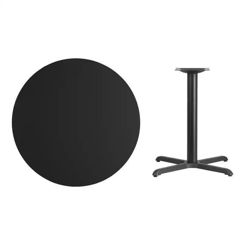 Plateau de table stratifié rond de 36 pouces avec piètement de table de 30x30 pouces
