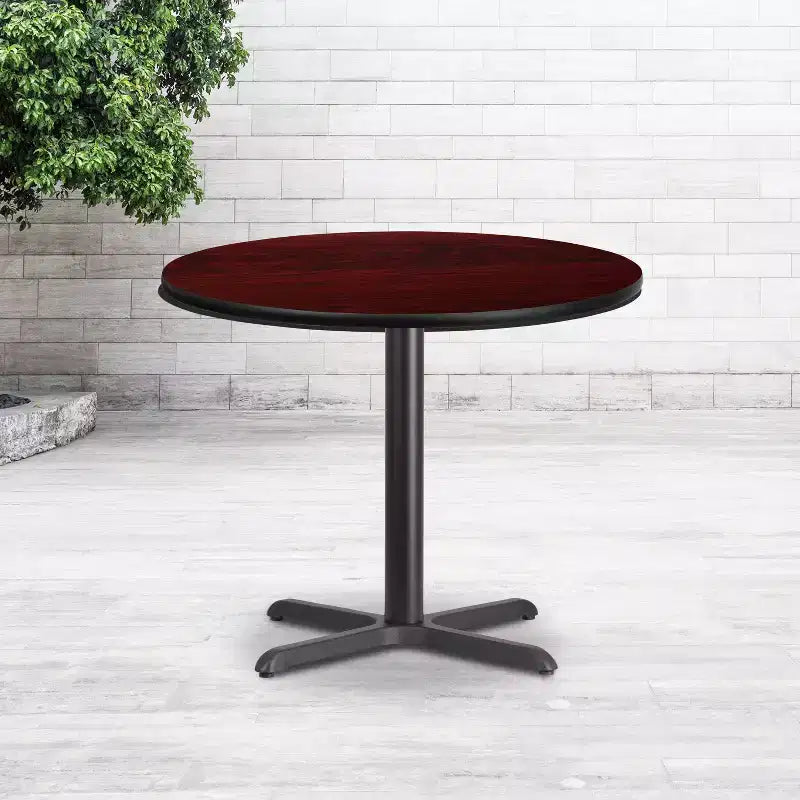 Plateau de table stratifié rond de 36 pouces avec piètement de table de 30x30 pouces
