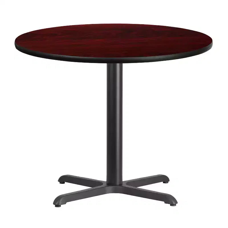 Plateau de table stratifié rond de 36 pouces avec piètement de table de 30x30 pouces