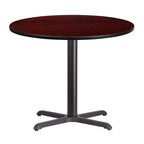 Plateau de table stratifié rond de 36 pouces avec piètement de table de 30x30 pouces