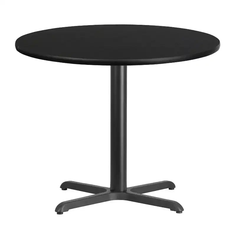 Plateau de table stratifié rond de 36 pouces avec piètement de table de 30x30 pouces