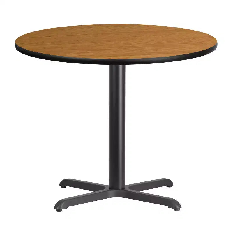 Plateau de table stratifié rond de 36 pouces avec piètement de table de 30x30 pouces