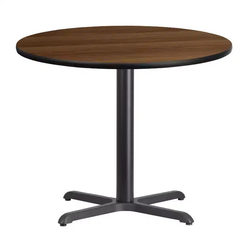 Plateau de table stratifié rond de 36 pouces avec piètement de table de 30x30 pouces