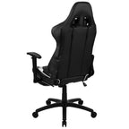 Fauteuil de jeu ergonomique Racing avec dossier inclinable et repose-pieds en similicuir rouge