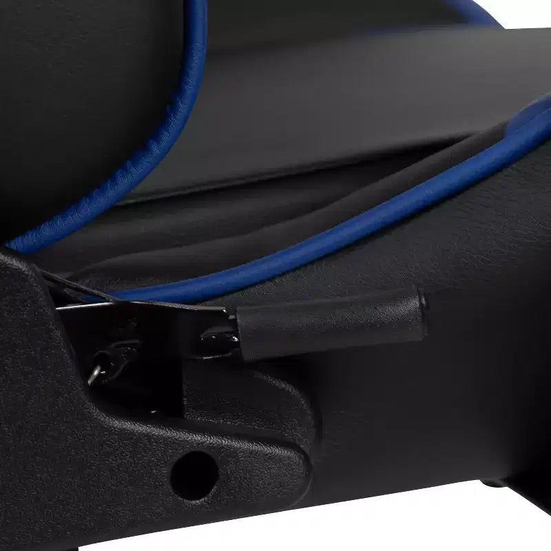 Fauteuil de jeu ergonomique Racing avec dossier inclinable et repose-pieds en similicuir rouge