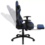 Fauteuil de jeu ergonomique Racing avec dossier inclinable et repose-pieds en similicuir rouge