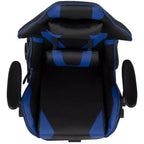 Fauteuil de jeu ergonomique Racing avec dossier inclinable et repose-pieds en similicuir rouge