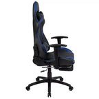 Fauteuil de jeu ergonomique Racing avec dossier inclinable et repose-pieds en similicuir rouge