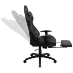 Fauteuil de jeu ergonomique Racing avec dossier inclinable et repose-pieds en similicuir rouge