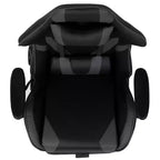 Fauteuil de jeu ergonomique Racing avec dossier inclinable et repose-pieds en similicuir rouge