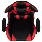 Fauteuil de jeu ergonomique Racing avec dossier inclinable et repose-pieds en similicuir rouge