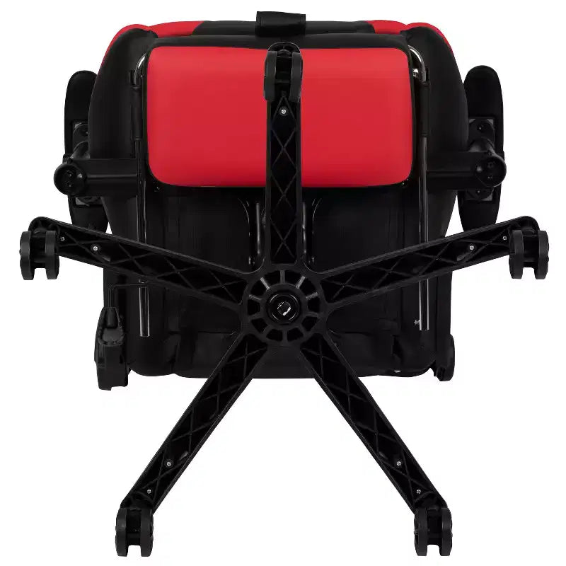 Fauteuil de jeu ergonomique Racing avec dossier inclinable et repose-pieds en similicuir rouge