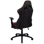 Fauteuil de jeu ergonomique Racing avec dossier inclinable et repose-pieds en similicuir rouge
