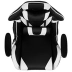 Fauteuil de jeu ergonomique Racing avec dossier inclinable et repose-pieds en similicuir rouge
