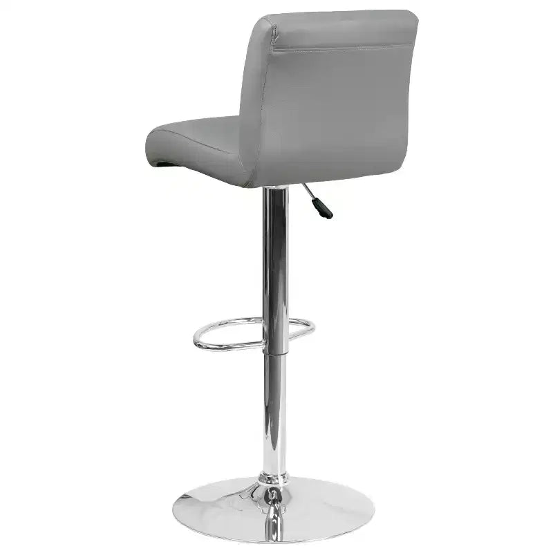 Tabouret de bar pivotant à roulettes, réglable en hauteur, avec base chromée