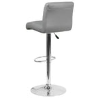 Tabouret de bar pivotant à roulettes, réglable en hauteur, avec base chromée