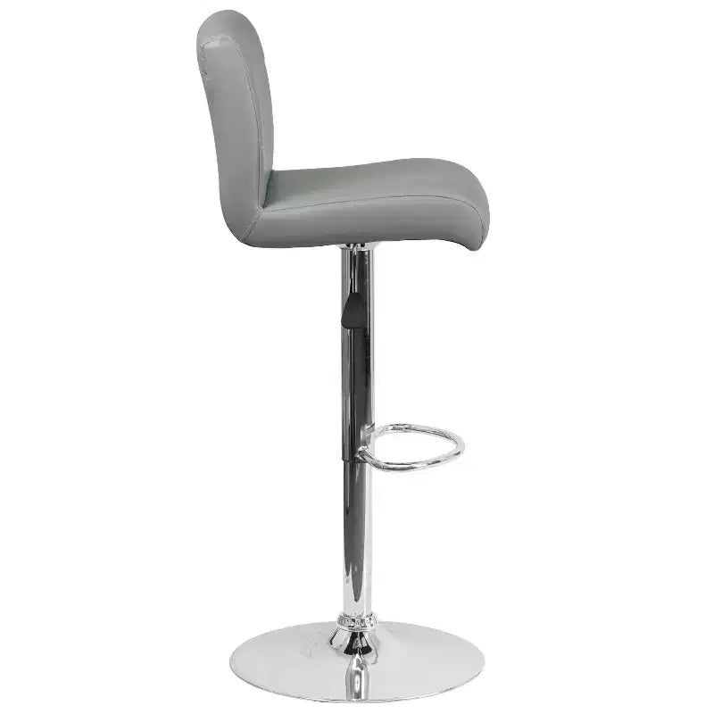 Tabouret de bar pivotant à roulettes, réglable en hauteur, avec base chromée