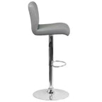 Tabouret de bar pivotant à roulettes, réglable en hauteur, avec base chromée