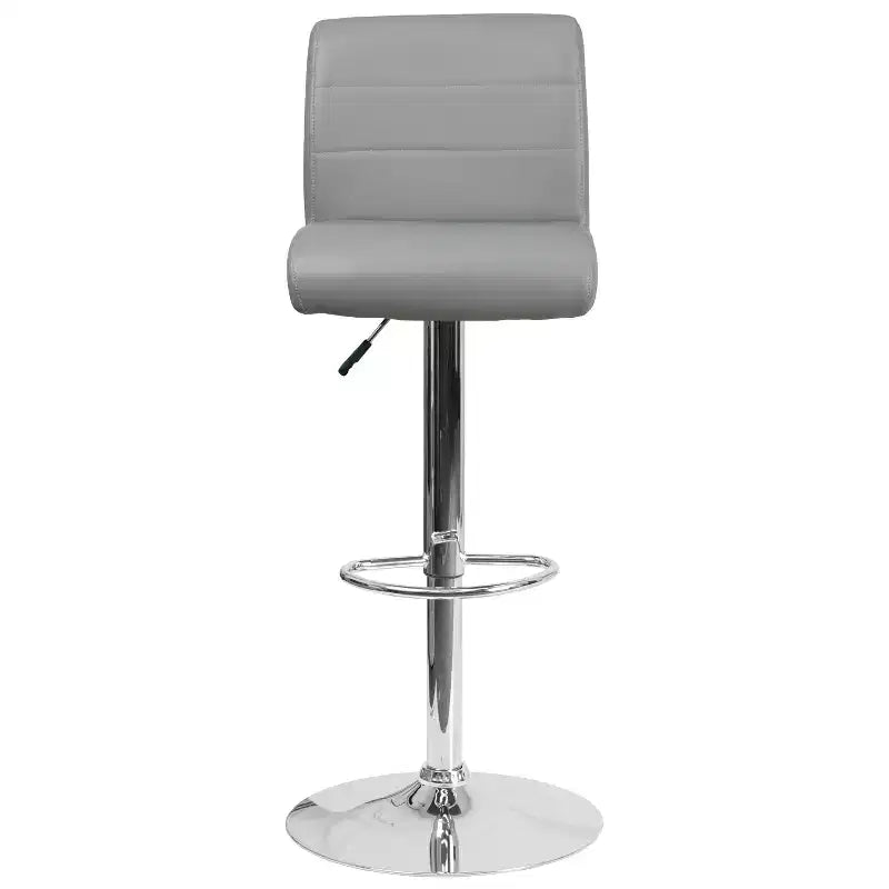 Tabouret de bar pivotant à roulettes, réglable en hauteur, avec base chromée