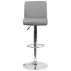 Tabouret de bar pivotant à roulettes, réglable en hauteur, avec base chromée