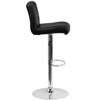 Tabouret de bar pivotant à roulettes, réglable en hauteur, avec base chromée