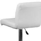 Tabouret de bar pivotant à roulettes, réglable en hauteur, avec base chromée