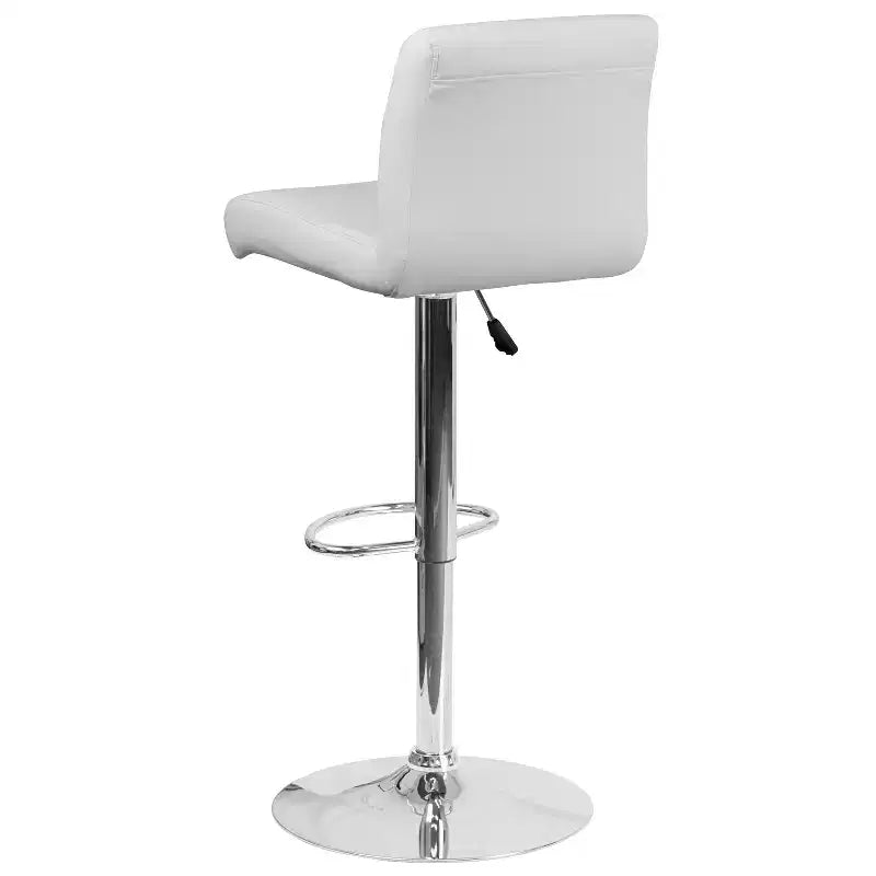 Tabouret de bar pivotant à roulettes, réglable en hauteur, avec base chromée