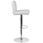 Tabouret de bar pivotant à roulettes, réglable en hauteur, avec base chromée