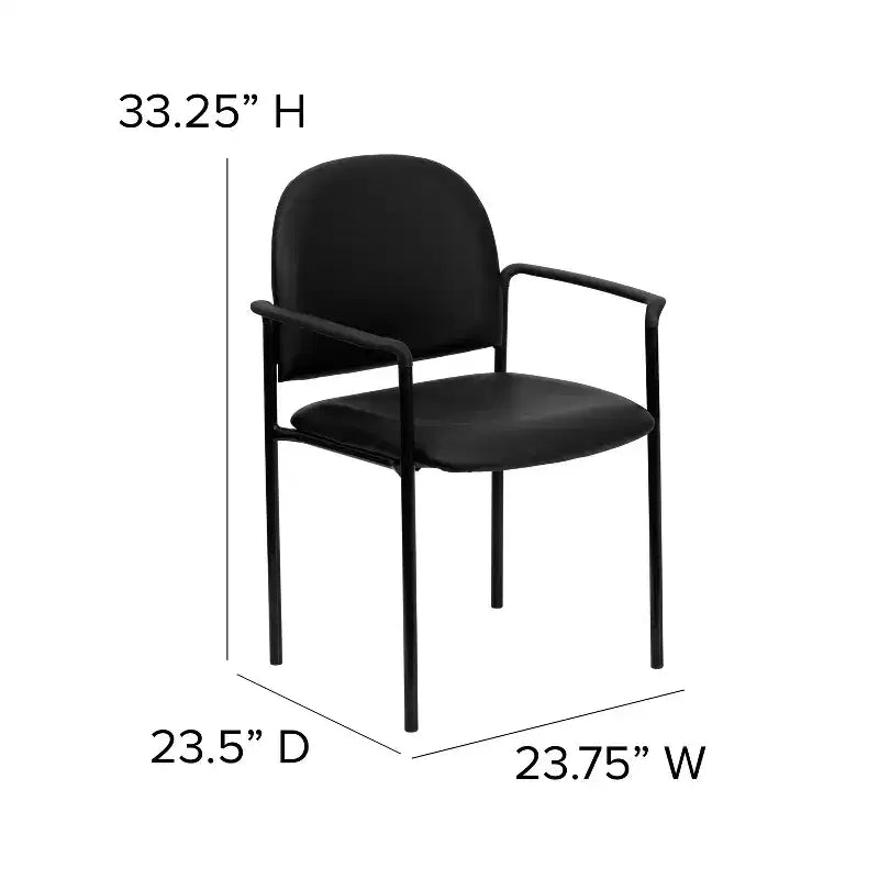 Chaise de réception latérale empilable en acier avec accoudoirs, modèle Confort