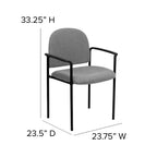 Chaise de réception latérale empilable en acier avec accoudoirs, modèle Confort