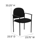 Chaise de réception latérale empilable en acier avec accoudoirs, modèle Confort