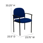 Chaise de réception latérale empilable en acier avec accoudoirs, modèle Confort