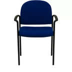 Chaise de réception latérale empilable en acier avec accoudoirs, modèle Confort