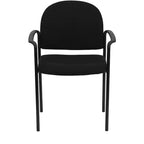 Chaise de réception latérale empilable en acier avec accoudoirs, modèle Confort